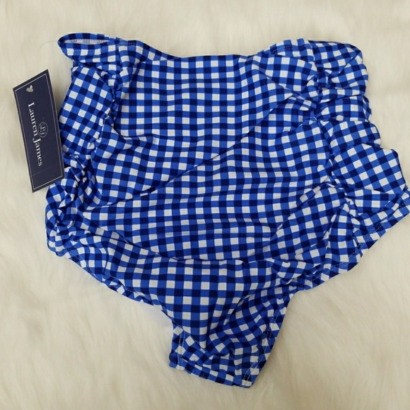{NWT} Lauren James high waist bikini bottom navy - Picture 2 of 4